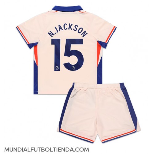 Camiseta Chelsea Nicolas Jackson #15 Segunda Equipación Replica 2024-25 para niños mangas cortas (+ Pantalones cortos)